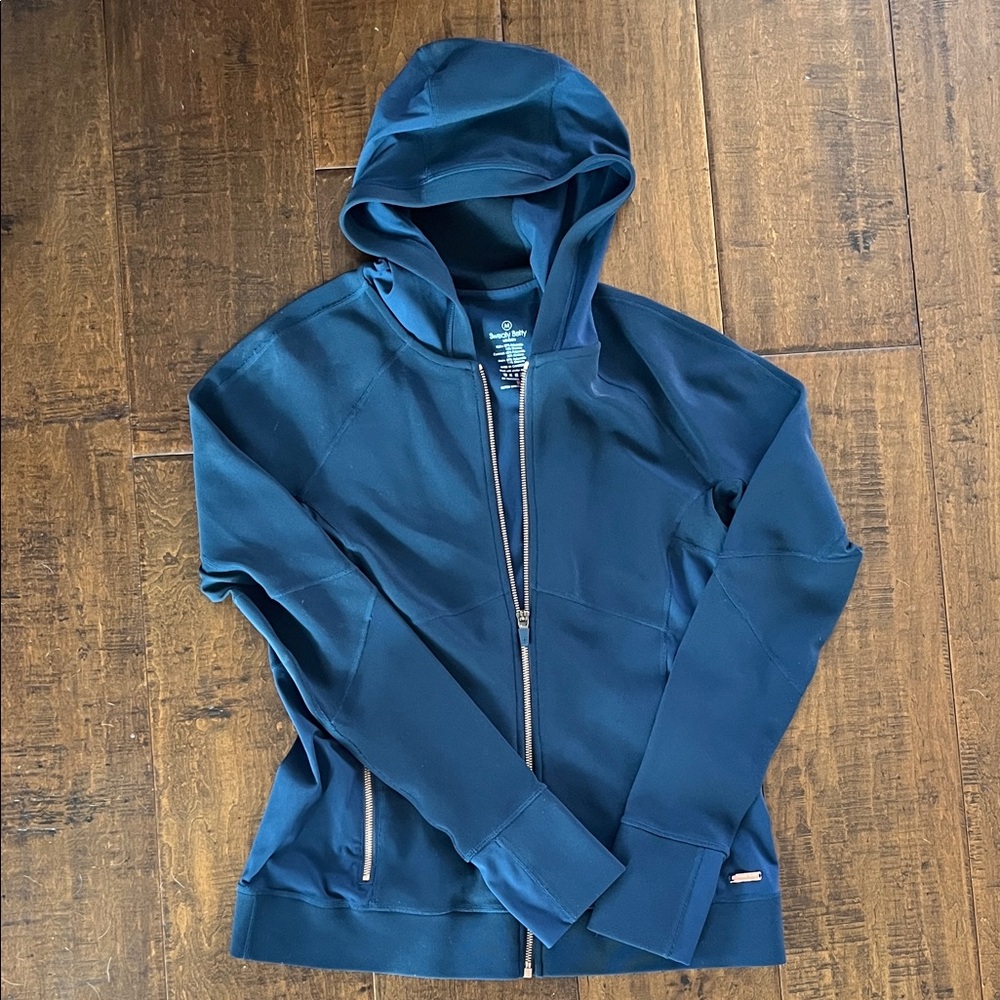 Sweaty Betty London Teal Zip-Up Hoodie Jacket